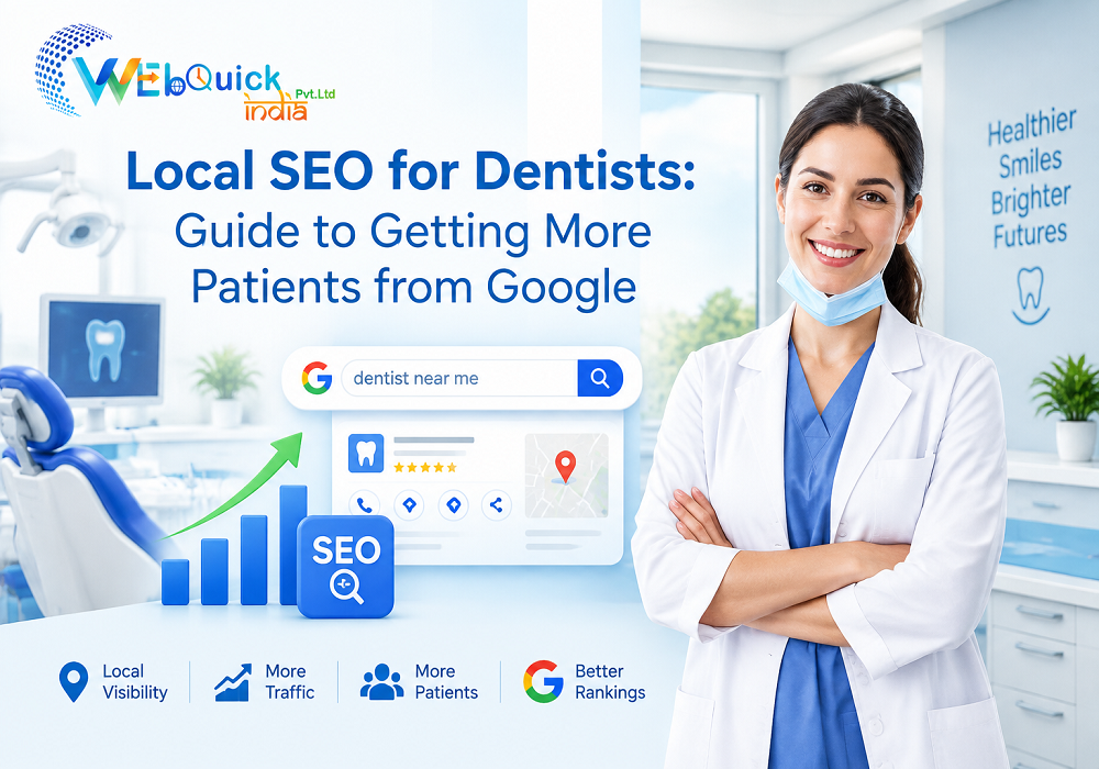 Local SEO for dentists guide showing a dental clinic on Google Maps