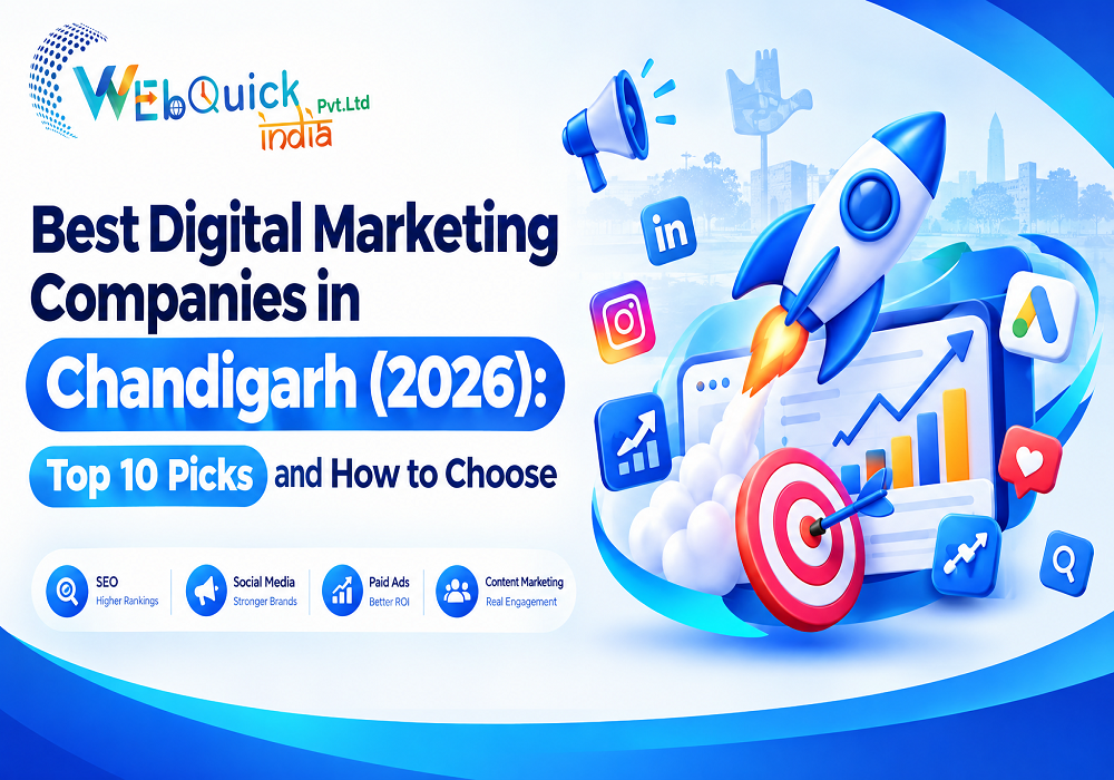 Comparison chart of the best digital marketing companies in Chandigarh 2026